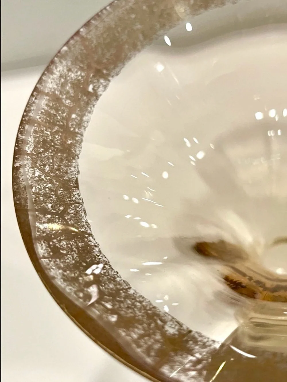 Bombay Glass Vintage Champagne & Gold Carnival Glass Vase | Opalescent